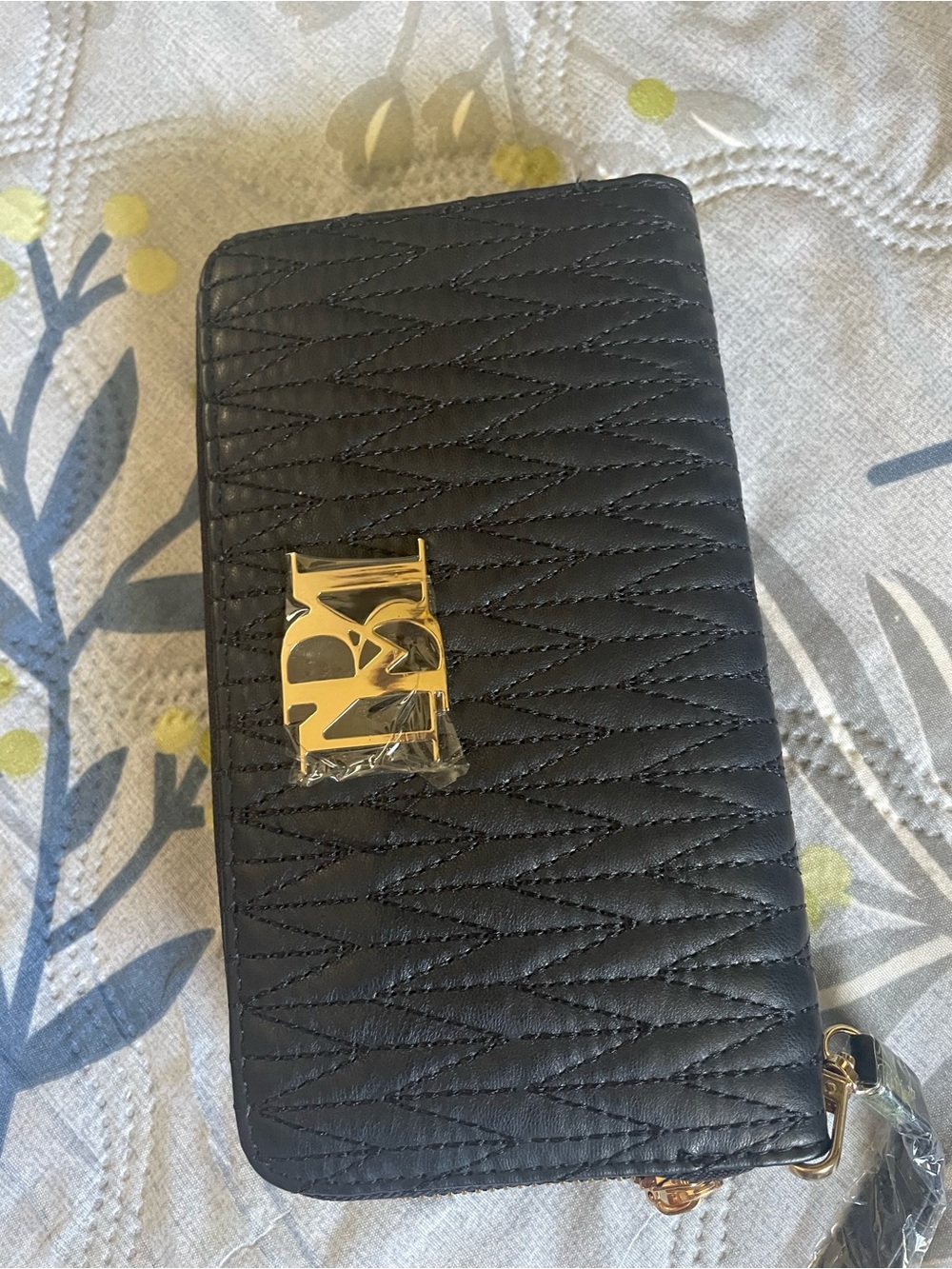 Badgley Mischka Long Wallet with Phone Pocket Wristlet Black
